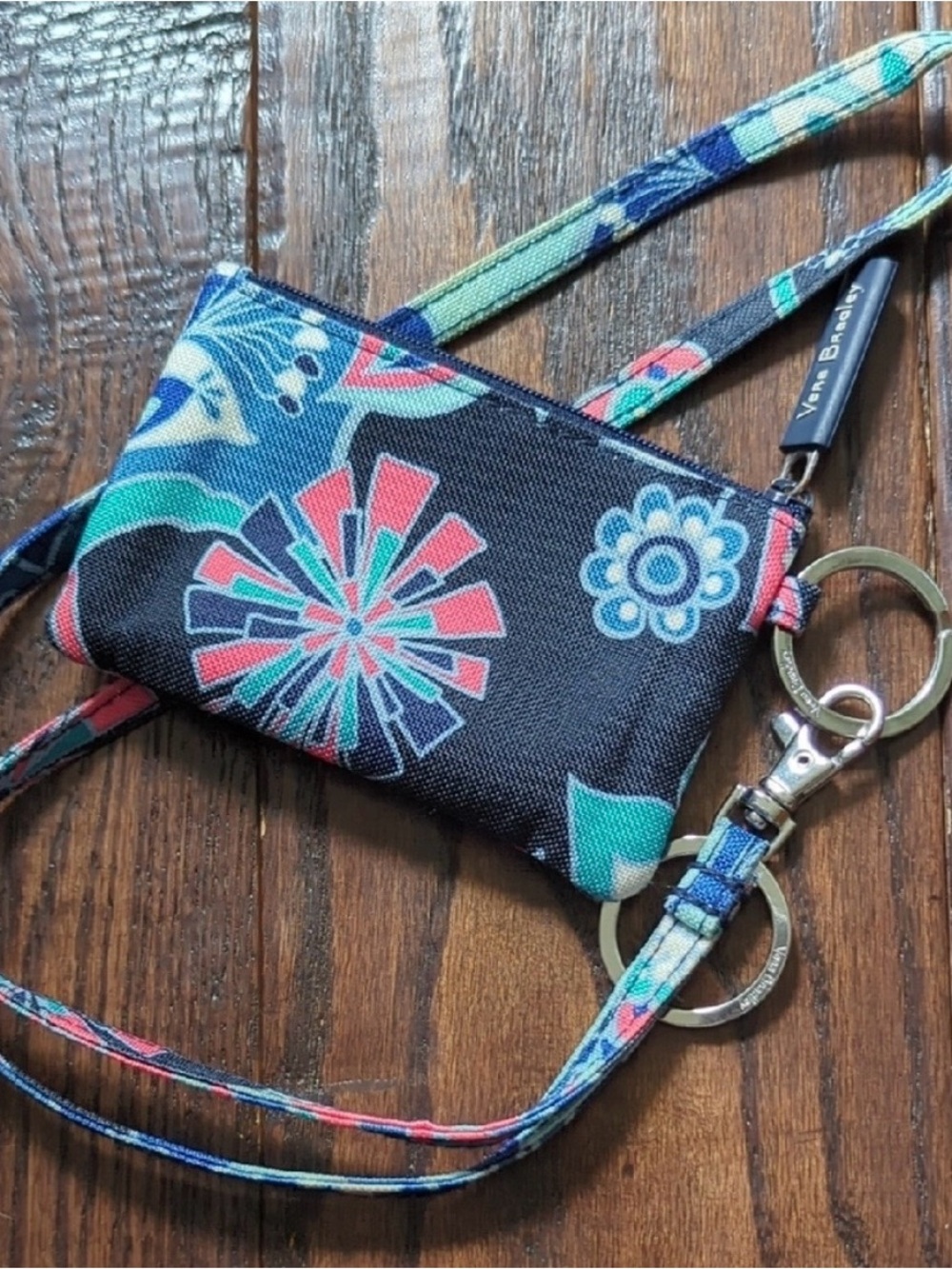 Vera Bradley Navy  Floral Lanyard ID Pouch and lanyard set 
Lotus Flowers Swirl